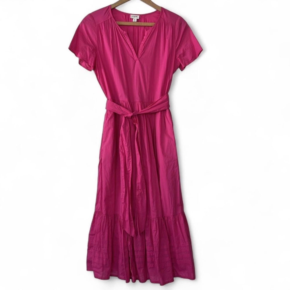 J.Crew Pink Tiered Midi Dress Size 6